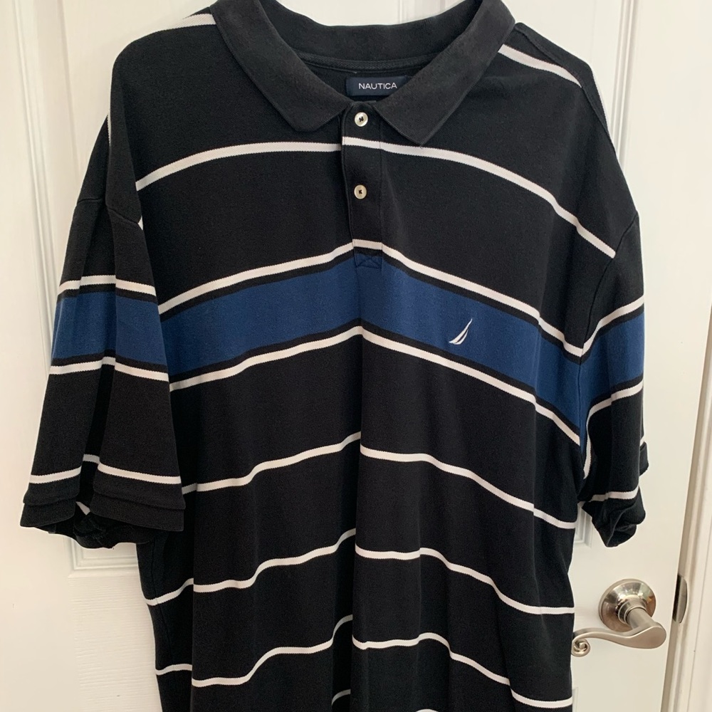 Striped men’s polo